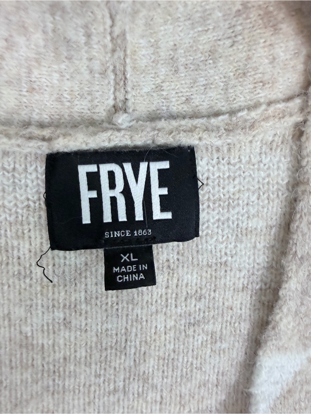 FRYE Women’s XL Southwestern Aztec Open Front Cardigan Sweater Boho Beige Cozy - Picture 5 of 6